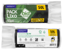 SACO DE LIXO BIOBAGS 50 LITROS PRETO (63X80 CM) - FARDO COM 10 ROLOS (30 UND POR ROLO)