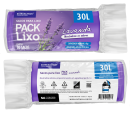 SACO DE LIXO LAVANDA 30 LITROS (59X62 CM) - FARDO COM 10 ROLOS (30 UND POR ROLO)