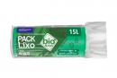 SACO DE LIXO BIOBAGS 15 LITROS VERDE (39X58 CM) - FARDO COM 10 ROLOS (60 UND POR ROLO)