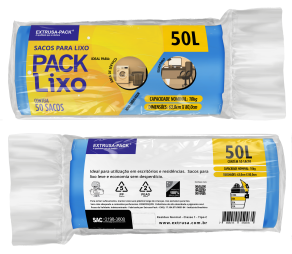 SACO DE LIXO 50 LITROS AZUL (63X80 CM) - FARDO COM 10 ROLOS (50 UND POR ROLO) SACO DE LIXO 50 LITROS AZUL (63X80 CM) - FARDO COM 10 ROLOS (50 UND POR ROLO)