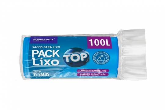 SACO DE LIXO TOP 100 LITROS AZUL (75X105 CM) - FARDO COM 10 ROLOS (15 UND POR ROLO)
