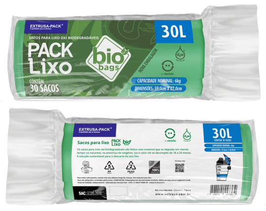 PACK LIXO BIOBAGS 030 LITROS VERDE 59X62 FD 10X30 UN